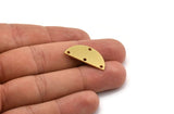 Semi Circle Charm, 8 Raw Brass Half Moon Charms With 4 Holes, Stamping Blanks (26x12x0.80mm) A4830