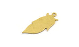Brass Leaf Charm, 12 Raw Brass Leaf Charms With 1 Loop, Findings (25x12x0.60mm) A4956