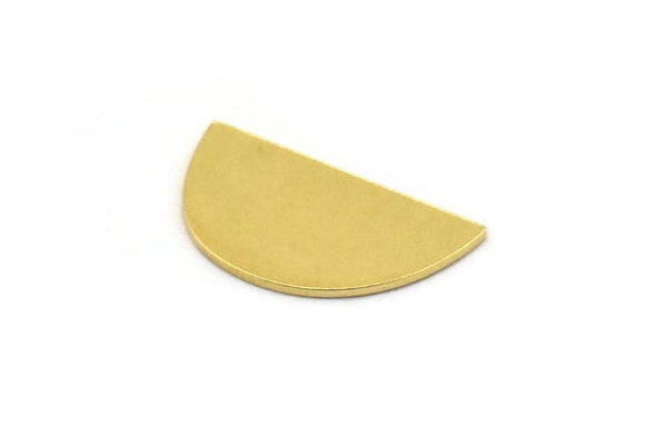 Semi Circle Blank, 12 Raw Brass Half Moon Blanks, Stamping Blanks (17x9x0.60mm) A4955