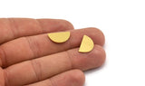Semi Circle Blank, 12 Raw Brass Half Moon Blanks, Stamping Blanks (17x9x0.60mm) A4955