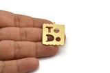 Brass Written Charm, 4 Raw Brass To Do Written Charms With 1 Loop, Charm Pendants (24x32x0.60mm) A5262