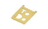 Brass Written Charm, 4 Raw Brass To Do Written Charms With 2 Loops, Charm Pendants (24x32x0.60mm) A5236
