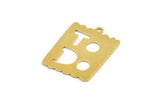 Brass Written Charm, 8 Raw Brass To Do Written Charms With 1 Loop, Charm Pendants (18x24x0.60mm) A5261
