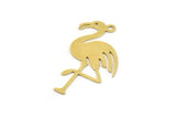 Brass Pelican Charm, 8 Raw Brass Pelican Shaped Charms With 1 Loop (33x18x0.60mm) A5265
