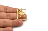 Brass Pelican Charm, 8 Raw Brass Pelican Shaped Charms With 1 Loop (36x22x0.60mm) A5264