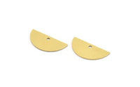 Semi Circle Charm, 12 Raw Brass Half Moon Charms With 1 Hole, Stamping Blanks (20x9x0.60mm) A4902