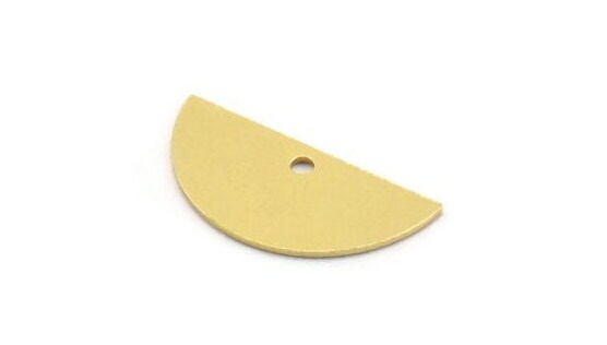 Semi Circle Charm, 12 Raw Brass Half Moon Charms With 1 Hole, Stamping Blanks (20x9x0.60mm) A4902