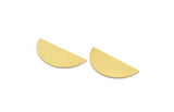 Semi Circle Blank, 8 Raw Brass Half Moon Blanks, Stamping Blanks (26x12x0.60mm) A4901