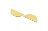 Semi Circle Blank, 8 Raw Brass Half Moon Blanks, Stamping Blanks (26x12x0.60mm) A4901