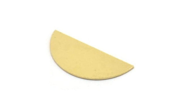 Semi Circle Blank, 8 Raw Brass Half Moon Blanks, Stamping Blanks (26x12x0.60mm) A4901