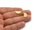 Semi Circle Charm, 12 Raw Brass Half Moon Charms With 1 Hole (17x9x0.60mm) A4964