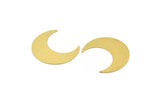 Brass Moon Blank, 6 Raw Brass Crescent Moon Shaped Blanks, Findings (29x11x0.60mm) A4839