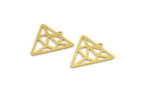 Brass Triangle Charm, 12 Raw Brass Triangle Shaped Charms With 1 Loop (26x25x0.60mm) A4890