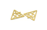 Brass Triangle Charm, 12 Raw Brass Triangle Shaped Charms With 1 Loop (26x25x0.60mm) A4890