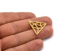 Brass Triangle Charm, 12 Raw Brass Triangle Shaped Charms With 1 Loop (26x25x0.60mm) A4890