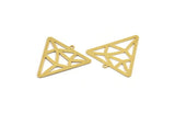 Brass Triangle Charm, 8 Raw Brass Triangle Shaped Charms With 1 Loop (33x32x0.60mm) A4871
