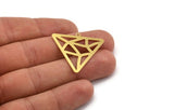 Brass Triangle Charm, 8 Raw Brass Triangle Shaped Charms With 1 Loop (33x32x0.60mm) A4871
