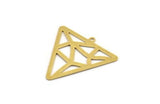 Brass Triangle Charm, 8 Raw Brass Triangle Shaped Charms With 1 Loop (33x32x0.60mm) A4871