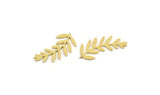 Brass Leaf Blank, 24 Raw Brass Branch Blanks, Charm Pendants (22x11x0.60mm) A4957