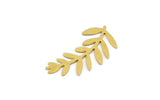 Brass Leaf Blank, 12 Raw Brass Branch Blanks, Charm Pendants (33x16x0.60mm) A4958