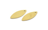 Brass Marquise Charm, 24 Raw Brass Oval Shaped Charms With 1 Hole (18x7x0.60mm) A4897