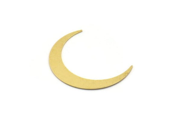 Brass Moon Blank, 8 Raw Brass Crescent Moon Shaped Blanks, Findings (38x6x0.60mm) A4840