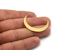 Brass Moon Blank, 8 Raw Brass Crescent Moon Shaped Blanks, Findings (38x6x0.60mm) A4840