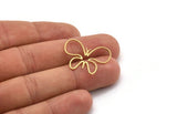 Brass Butterfly Charm, 24 Raw Brass Butterfly Shaped Charms, Earring Findings (27x21x0.80mm) A4982