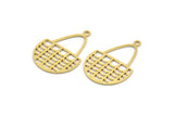 Brass Basket Charm, 12 Raw Brass Basket Shaped Charms With 1 Loop, Charm Pendants (26.5x19x0.60mm) A4911