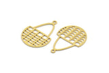 Brass Basket Charm, 12 Raw Brass Basket Shaped Charms With 1 Loop, Charm Pendants (26.5x19x0.60mm) A4911