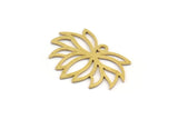 Brass Flower Charm, 24 Raw Brass Lotus Flower Charms With 1 Loop, Findings (17x25x0.60mm) A4931