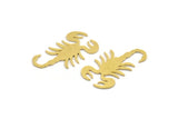 Brass Scorpion Blank, 12 Raw Brass Scorpion Shaped Blanks, Zodiac Findings (28x16x0.60mm) A4926