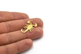 Brass Scorpion Blank, 12 Raw Brass Scorpion Shaped Blanks, Zodiac Findings (28x16x0.60mm) A4926