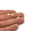 Brass Eighth Note Charm, 24 Raw Brass Eighth Note Shaped Charms With 1 Loop, Pendants, Earring Findings (20x8x0.60mm) A4888