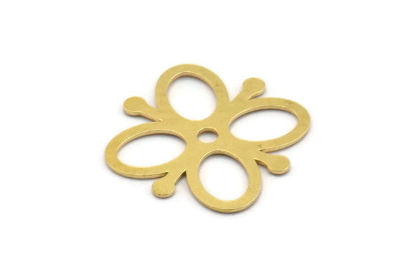 Brass Ethnic Charm, 12 Raw Brass Ethnic Motif Charms, Earring Charms (25x22x0.60mm) A4953