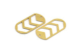 Brass Oval Charm, 12 Raw Brass Chevron Patterned Oval Shaped Charms With 1 Hole, Earring Charms (25x13x0.60mm) A4924