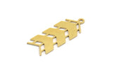 Brass Chevron Charm, 12 Raw Brass Chevron Shaped Charms With 1 Loop, Earring Charms (27.5x11x0.60mm) A4914