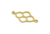 Pirinç Etnik Charm, 2 Döngülü 50 Ham Pirinç Etnik Motifli Charm, Küpe Charm'ları, Bağlantı Parçaları (24x12,5x0,60 mm) A4896