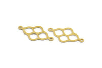 Pirinç Etnik Charm, 2 Döngülü 50 Ham Pirinç Etnik Motifli Charm, Küpe Charm'ları, Bağlantı Parçaları (24x12,5x0,60 mm) A4896