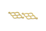 Pirinç Etnik Charm, 2 Döngülü 50 Ham Pirinç Etnik Motifli Charm, Küpe Charm'ları, Bağlantı Parçaları (24x12,5x0,60 mm) A4896