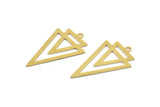 Brass Triangle Charm, 10 Raw Brass Triangle Shaped Charms With 1 Loop (35x22x0.60mm) A4885