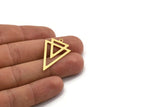 Brass Triangle Charm, 10 Raw Brass Triangle Shaped Charms With 1 Loop (35x22x0.60mm) A4885