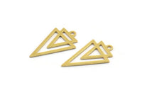 Brass Triangle Charm, 24 Raw Brass Triangle Shaped Charms With 1 Loop (22x13.5x0.60mm) A4886