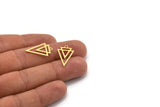 Brass Triangle Charm, 24 Raw Brass Triangle Shaped Charms With 1 Loop (22x13.5x0.60mm) A4886