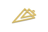 Brass Triangle Charm, 12 Raw Brass Triangle Shaped Charms With 1 Loop (29x18x0.60mm) A4887