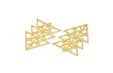Brass Triangle Charm, 6 Raw Brass Triangle Shaped Charms With 1 Loop (38x26x0.60mm) A5298