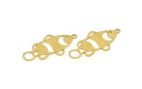 Brass Fish Charm, 12 Raw Brass Fish Shaped Charms With 1 Loop (30x15x0.60mm) A5263