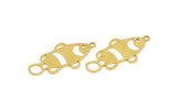 Brass Fish Charm, 12 Raw Brass Fish Shaped Charms With 1 Loop (30x15x0.60mm) A5263
