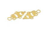 Brass Fish Charm, 12 Raw Brass Fish Shaped Charms With 1 Loop (30x15x0.60mm) A5263