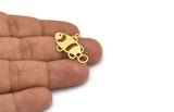 Brass Fish Charm, 12 Raw Brass Fish Shaped Charms With 1 Loop (28x18x0.60mm) A5269